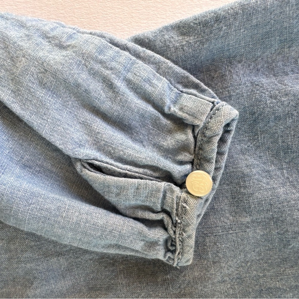 Ralph Lauren Baby Girl's Chambray Jean Long Sleeve Blouse Top Blue 24 Months - Picture 4 of 9